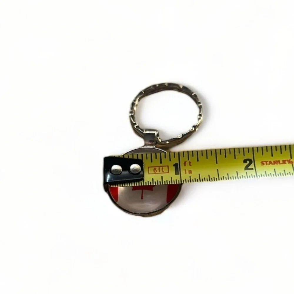 Canada Flag Domed Keychain with Keyring Small